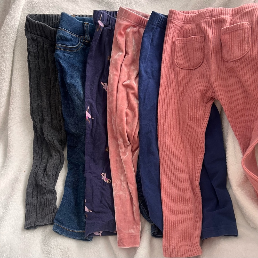 Girls Toddler 3T Leggings Bundle 6 Pairs